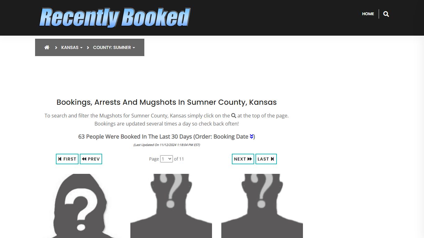 Bookings, Arrests and Mugshots in Sumner County, Kansas - Recently Booked