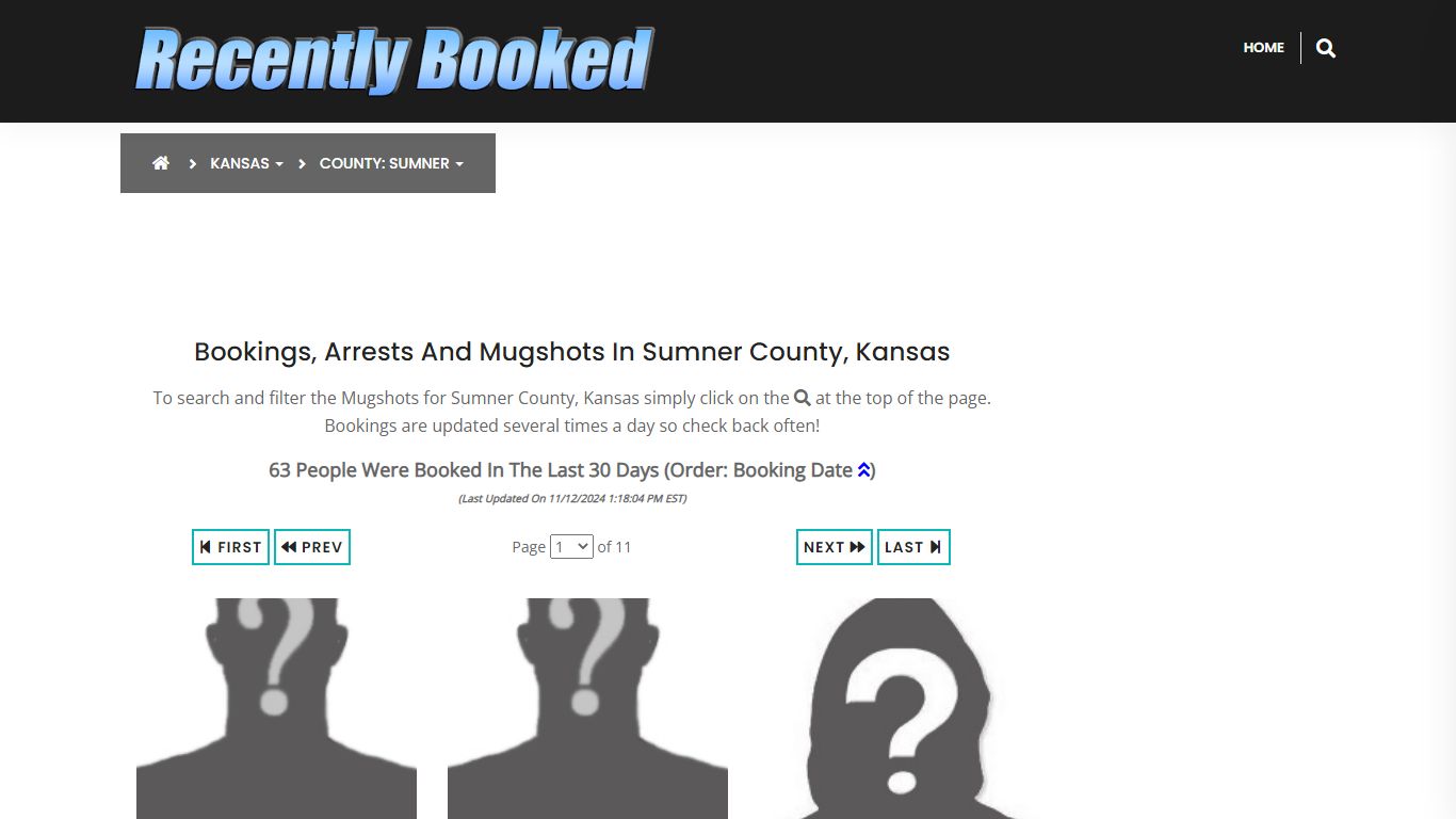 Bookings, Arrests and Mugshots in Sumner County, Kansas - Recently Booked